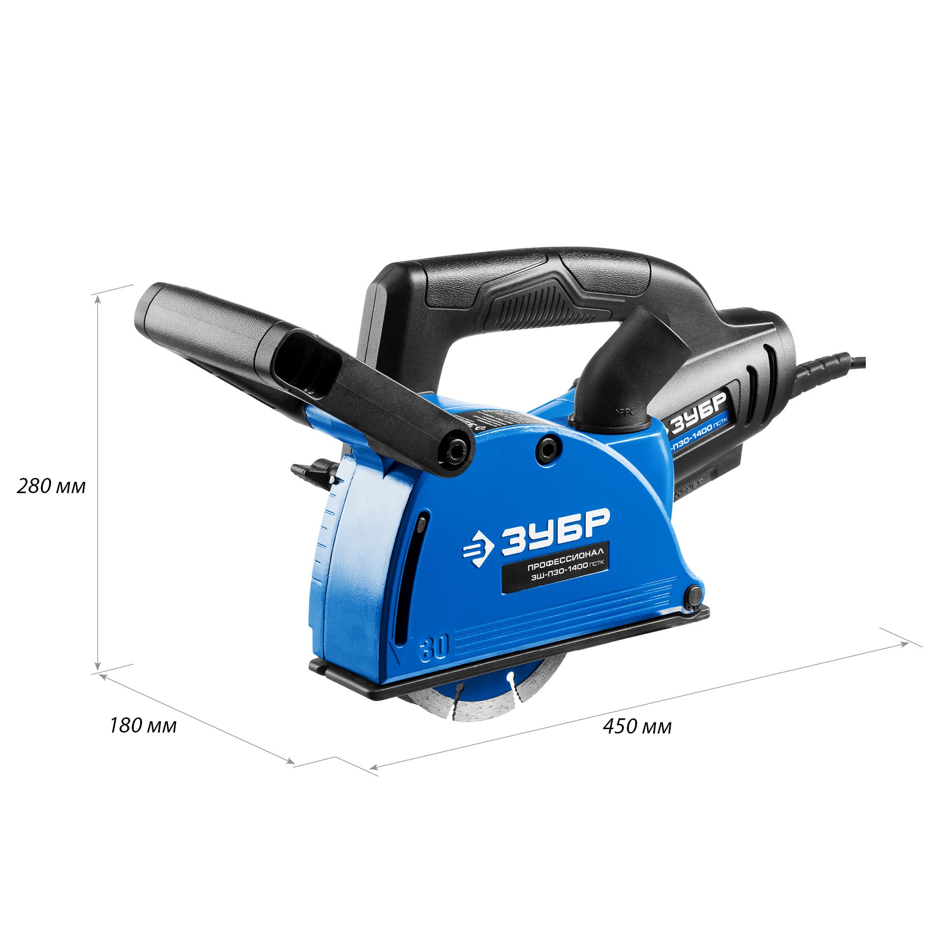 Штроборез + пластиковый кейс ЗШ-П30-1400 ПСТК